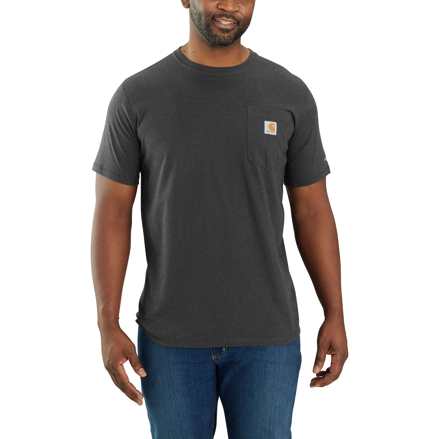 Men's Force® Relaxed Fit Midweight Short-Sleeve Pocket T-Shirt in Navy