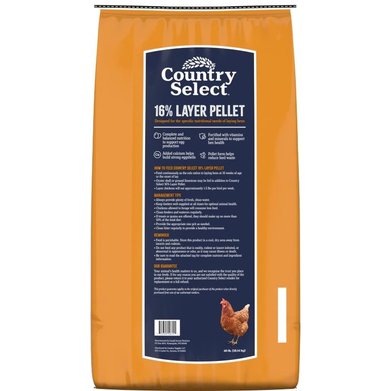 Country Select 16% Layer Pellet, 40-Lb
